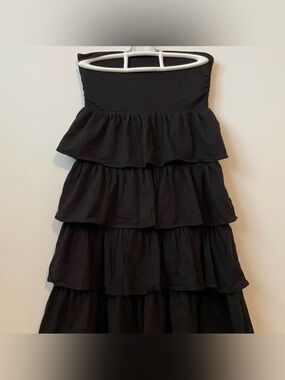 J. Crew Black Tiered Mini Dress
